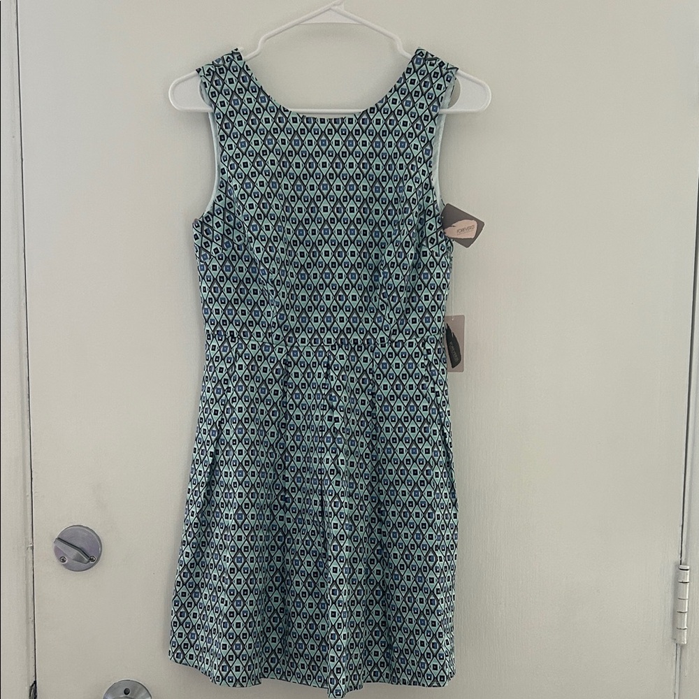 Forever 21 Teal and Black Geometric Mini Dress
